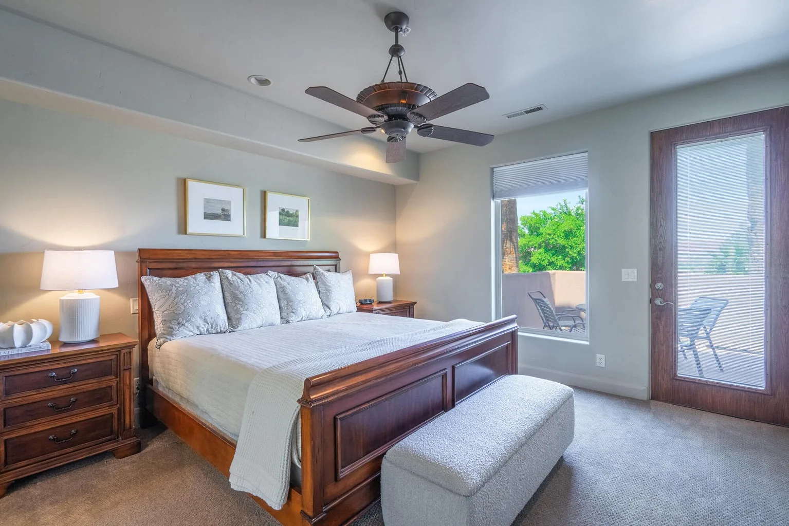 Bedroom with private patio access